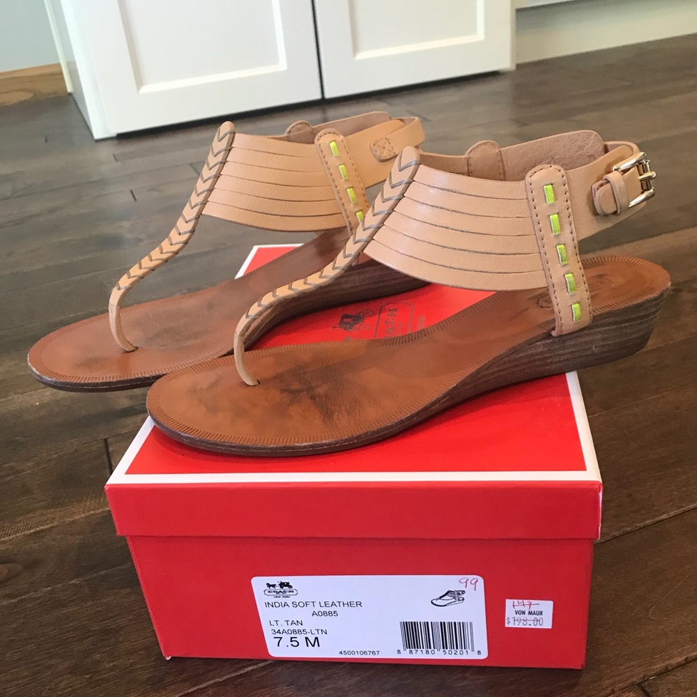 Coach India Wedge Sandal Size 7.5
